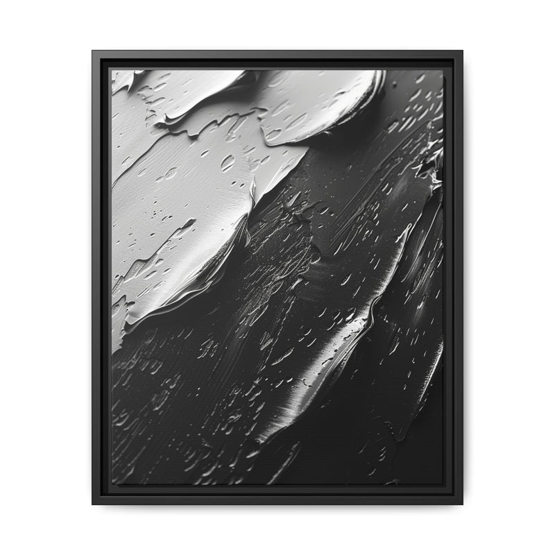 Abstract Swirls Art Print - Black & White Brushwork Canvas