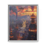 Twilight Steampunk Cityscape: Copper Gears & Airship Elegance Print
