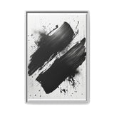 Abstract Energy: Bold Black & White Dynamic Brush Stroke Art Print