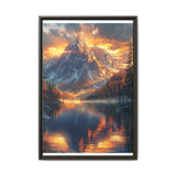 Golden Hour Majesty: Serene Lake & Mountain Landscape Art Print