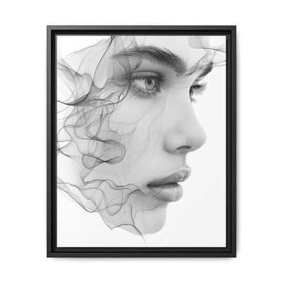 Japandi-Inspired Minimalist Portrait - Monochrome Ink Art Print