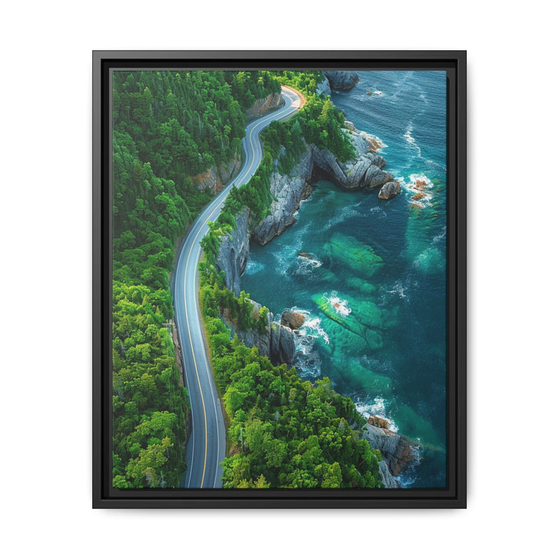 Coastal Elegance: Serene BC Highway Aerial View Art Print
