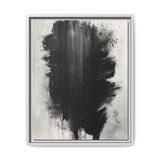 Abstract Elegance: Bold Black Strokes on Light Gray - Fine Art Print