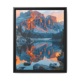 Golden Hour Majesty: Serene Lake & Mountain Canvas Art Print