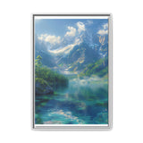 Golden Hour Majesty: Mountain & Lake Landscape Art Print