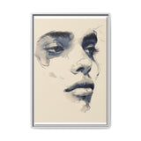 Japandi-Style One-Line Portrait Art - Minimalist Ink on Museum Paper