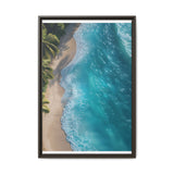 Golden Hour Serenity: Tropical Beach Aerial View - Premium Art Print