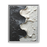 Monochrome Yin-Yang Impasto Swirl - Abstract Art Print
