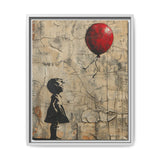 Urban Innocence: Child with Red Balloon - Banksy-Style Art Print