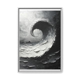Yin-Yang Harmony - Black & White Abstract Impasto Art Print