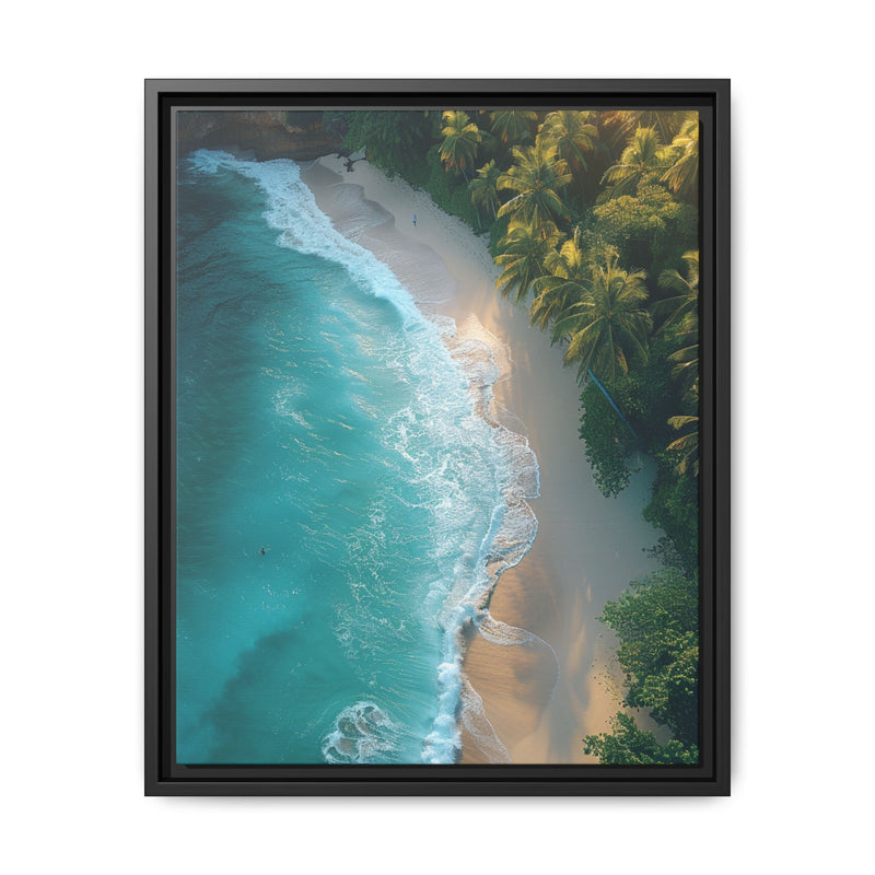 Tropical Beach Sunset: Golden Hour Aerial Wonderland Print