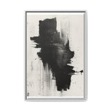 Dynamic Abstract Brush Strokes Art Print - Black & White