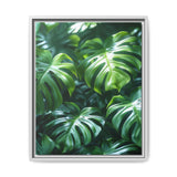 Floating Monstera Leaves - Serene Botanical Art Print