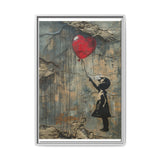 Banksy-Inspired Urban Child with Red Balloon Art Print