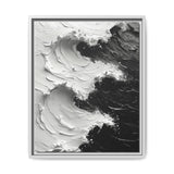 Monochrome Yin-Yang Impasto Art Print - Dramatic Modern Aesthetic