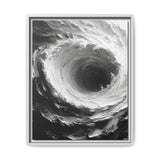 Monochrome Elegance: Swirling Abstract Brushwork Art Print