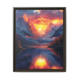 Golden Hour Majesty: Serene Lake & Mountain Canvas Print