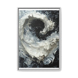 Monochrome Yin-Yang Impasto Art Print - Modern Abstract Elegance