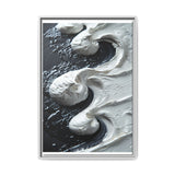 Monochrome Yin-Yang Impasto Swirl - High Contrast Fine Art Print