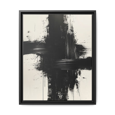 Abstract Energy - Bold Black & White Brush Stroke Art Print