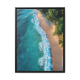 Golden Hour Serenity: Vibrant Tropical Beach Aerial Art Print