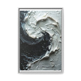 Yin-Yang Impasto Swirl - High-Contrast Abstract Fine Art Print