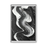 Monochrome Elegance: Abstract Swirls High-Contrast Art Print