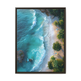 Tropical Serenity: Golden Hour Beach Aerial View Art Print