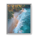 Golden Hour Tranquility: Tropical Beach Aerial View Art Print