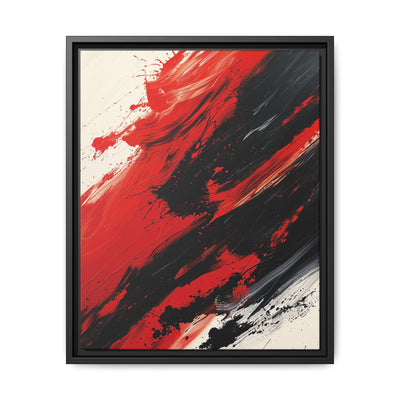 Vivid Red & Black Abstract Chaos - High-Detail Art Print 8K