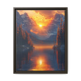 Golden Hour Majesty: Serene Mountain Lake Landscape Art Print