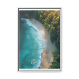 Tropical Beach Sunset: Golden Hour Aerial Wonderland Print