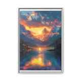 Golden Hour Serenity: Mountain Lake Landscape Fine Art Print