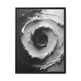 Monochrome Yin-Yang Impasto Swirl Art Print - Museum Grade