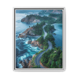 Coastal Serenity: Aerial BC Highway Canvas Art Print