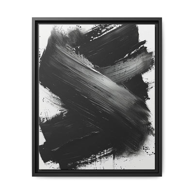 Abstract Elegance: Bold Brush Stroke Dynamic Black & White Art Print