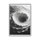 Monochrome Elegance: Swirling Abstract Brushwork Art Print