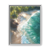 Tropical Serenity: Golden Hour Aerial Beach - Museum Grade Print