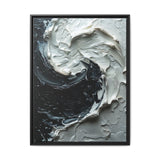 Yin-Yang Impasto Swirl - High-Contrast Abstract Fine Art Print