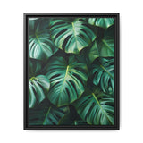 Serene Floating Monstera Leaves Art Print - Museum Grade Paper