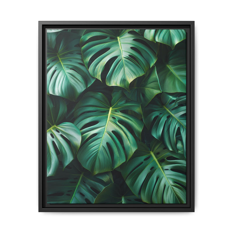 Serene Floating Monstera Leaves Art Print - Museum Grade Paper