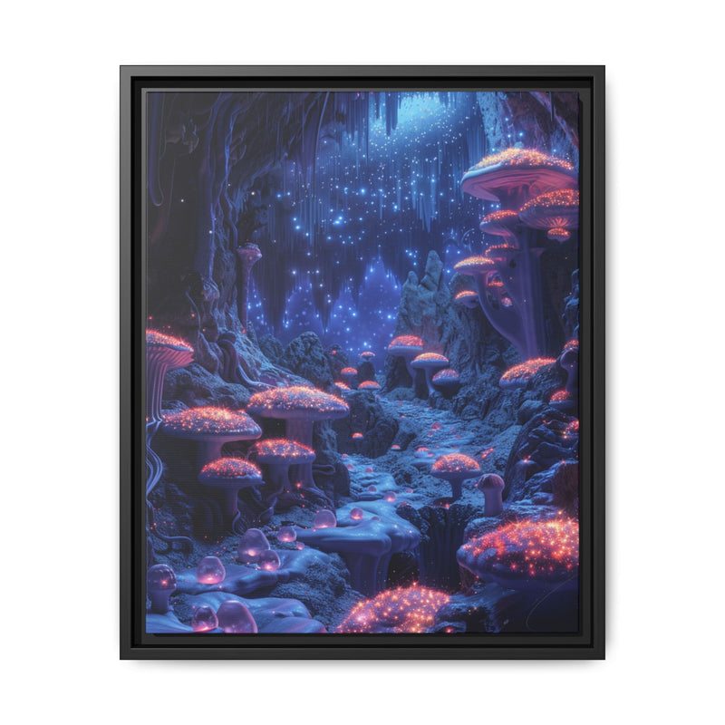 Surreal Space Garden: Neon Flora & Cosmic Vistas Print