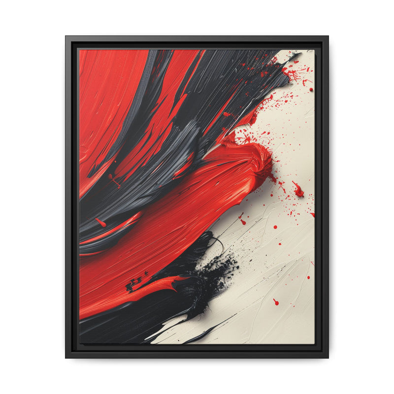 Chaotic Energy: Vivid Red & Black Abstract Art Print, 8K HD