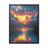 Golden Hour Serenity: Mountain Lake Landscape Fine Art Print