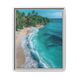 Golden Hour Serenity: Tropical Beach Aerial View Print