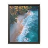 Golden Hour Tranquility: Tropical Beach Aerial View Art Print