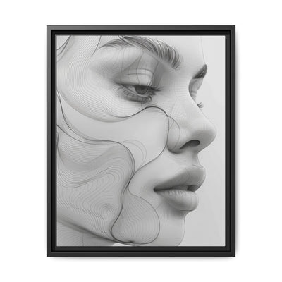 Japandi Minimalist One-Line Art Portrait - Monochrome Ink on Fine Art Paper