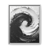 Monochrome Elegance: Abstract Swirl Paint Art Print on Fine Paper