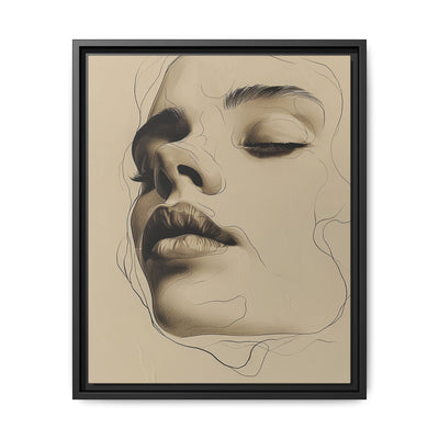 Japandi Minimalist One-Line Art Portrait - Monochrome Ink