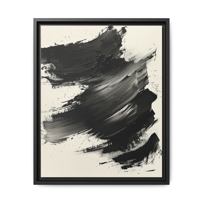 Abstract Energy: Bold Black Brush Strokes on Museum Grade Paper